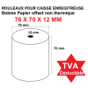 10 Rouleaux, bobines de caisse Papier offset non thermique 76 x 70 x 12 pour imprimante avec ruban 10 Rouleaux, bobines de caisse Papier offset non thermique 76 x 70 x 12 pour imprimante avec ruban