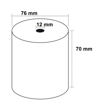 10 Rouleaux, bobines de caisse Papier offset non thermique 76 x 70 x 12 pour imprimante avec ruban