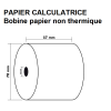 20 Rouleaux, bobines de caisse calculatrice Papier offset non thermique 57 x 70 x 12 pour imprimante avec ruban