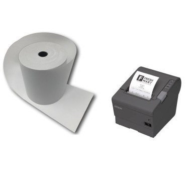 10 Bobines Papier Thermique, 80 x 80 x 12 mm sans bisphénol A, rouleau thermique pour ticket de caisse et reçus.