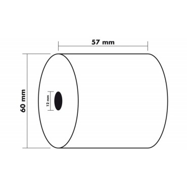 Bobine papier thermique 57x60x12 pour terminal CB - Etiquettes-Expert