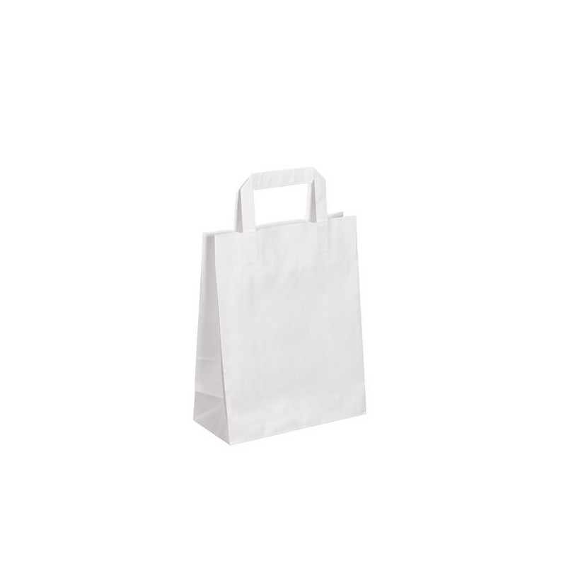 Sacs boutique papier 6 Litres avec poignées blanc