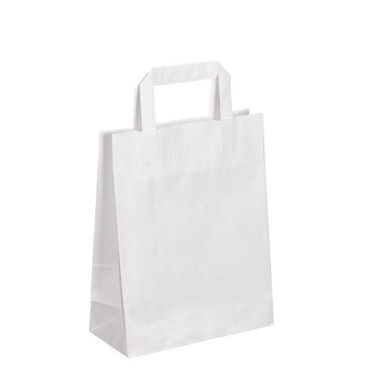 Sacs boutique papier 6 Litres avec poignées blanc