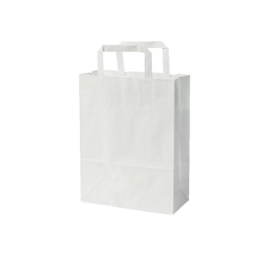 Sacs boutique papier 6 Litres avec poignées blanc