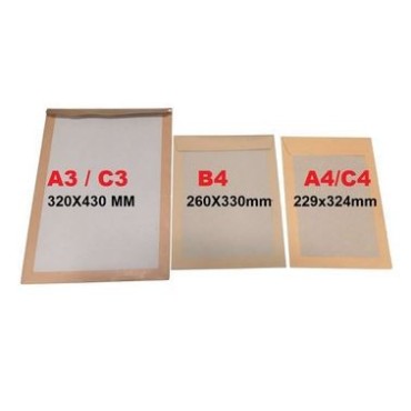 Enveloppes dos carton marron B4 260 x 330mm