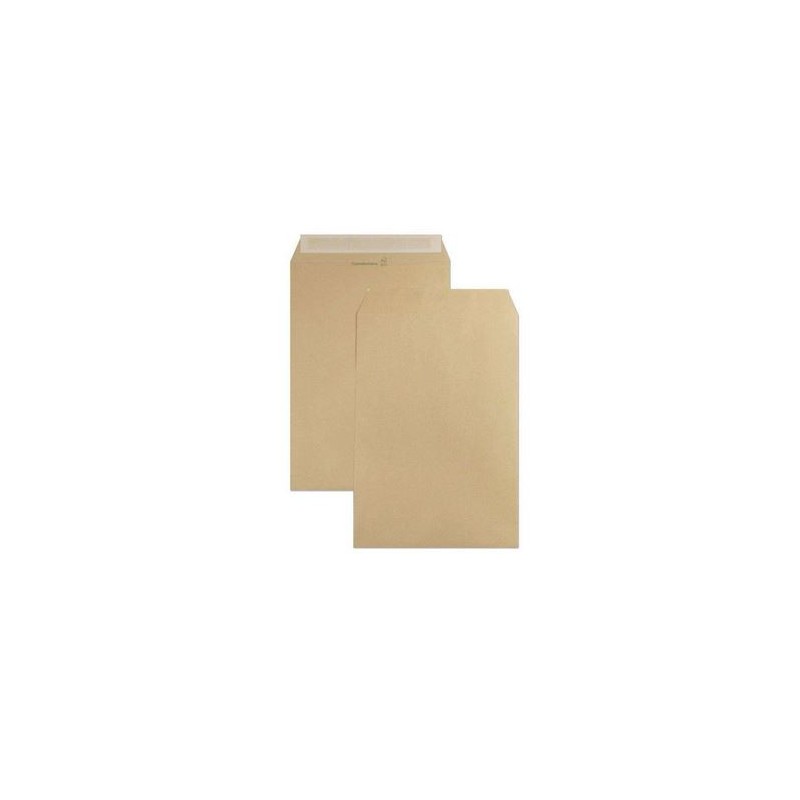 50 pochettes c4 kraft 229 x 324 mm avec bande adhesive