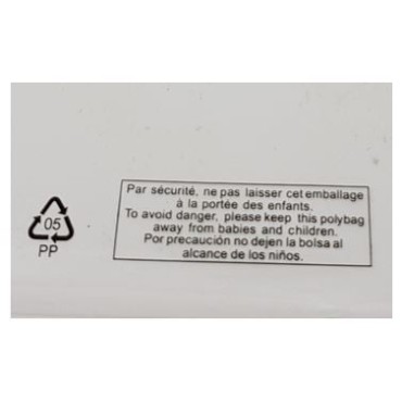 Sachet plastique de conditionnement 220 x 280mm avec texte intégral