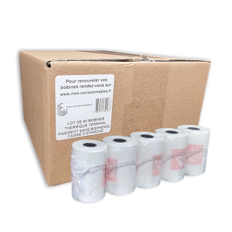 bobines de papier thermique sans Bisphénol A (sans BPA) conforme à la norme NF et à la nouvelle réglementation avec logo triman